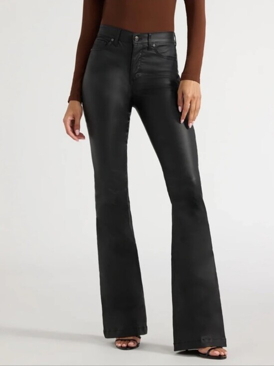 sofia by sofia vergara Pants - Sofia Jeans Vergara Melisa Flare High Rise Black Faux Leather Pants Size 4